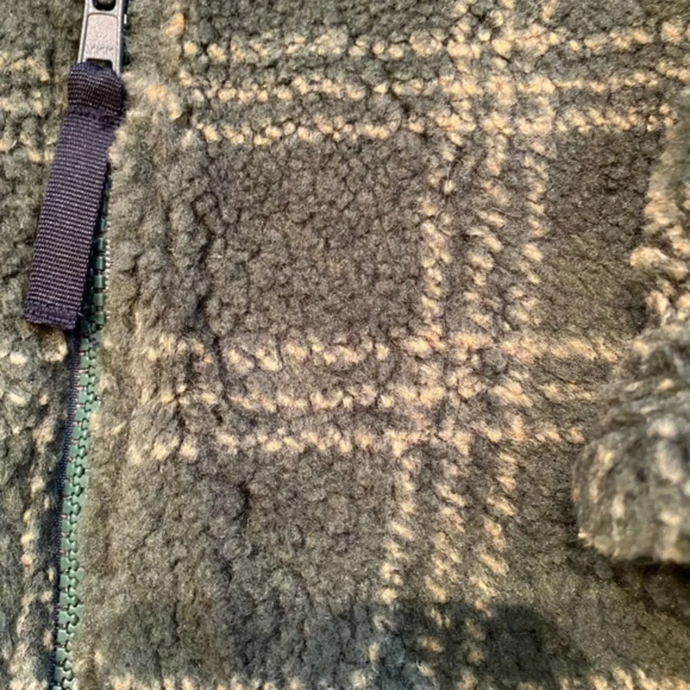 Vintage 1999 Old Navy 3-6 Months  Dark Green/Tan Wooly Zip Up‎ Jacket